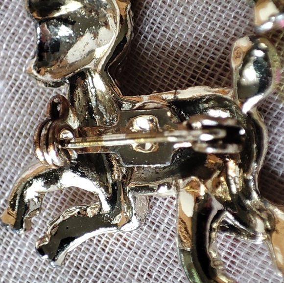 Pair of Gold Tone Lamb Lambs Sheep Easter Scatter Pins Vintage Enamel 2 Brooches - Picture 10 of 11